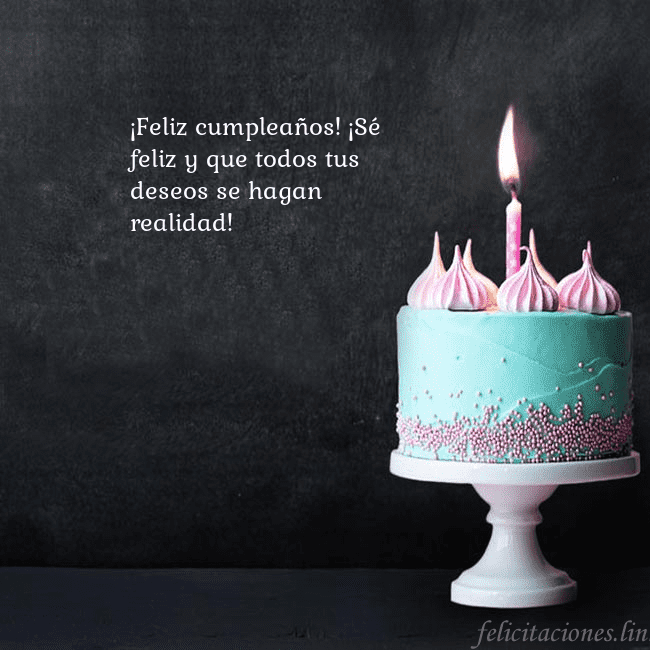 Tarjeta de cumpleaños con pastel y vela