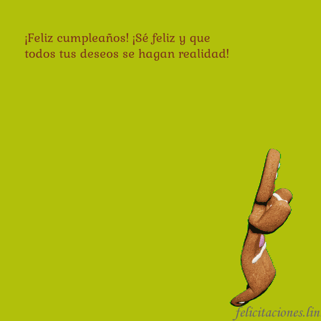 Postal electrónica animada con pan de jengibre bailando