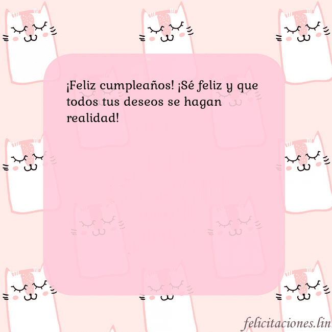 Tarjeta de cumpleaños rosa con gatos divertidos