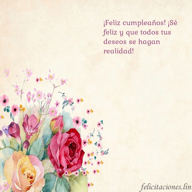 Tarjeta de cumpleaños con rosas pintadas en acuarela