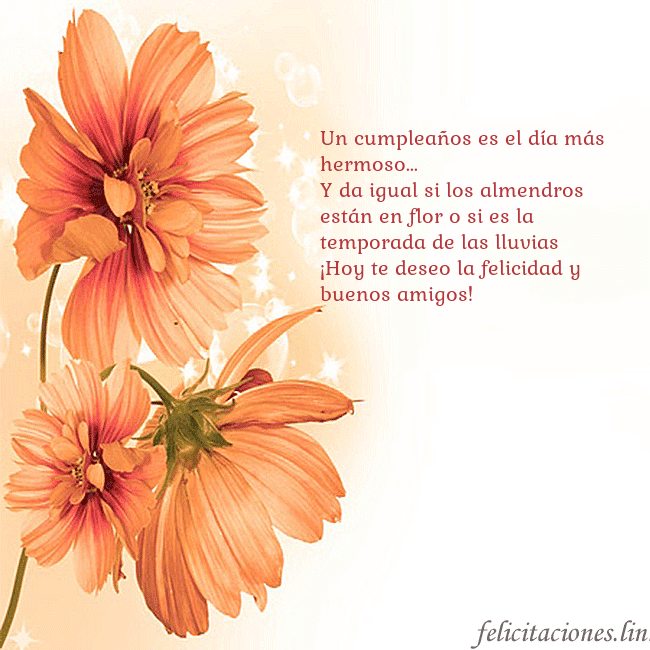 Tarjeta con flores naranjas Un cumpleaños es el día más hermoso...
Y da igual Tarjeta con flores naranjas