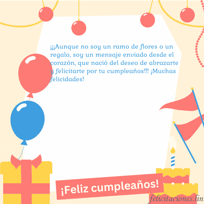 Tarjeta de cumpleaños animada con pastel ¡¡¡Aunque no soy un ramo de flores o un regalo, so Tarjeta de cumpleaños animada con pastel
