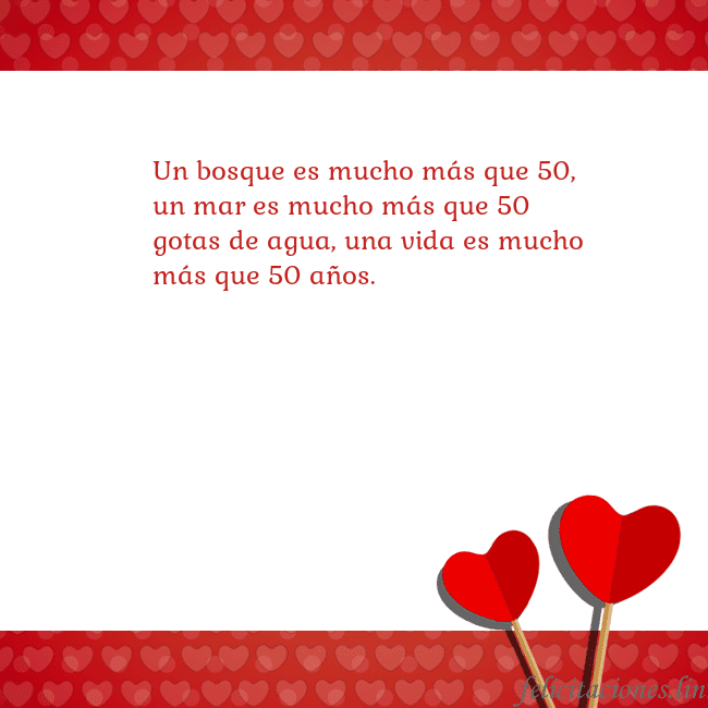 Tarjeta con corazones 2 Un bosque es mucho más que 50, un mar es mucho más Tarjeta con corazones 2