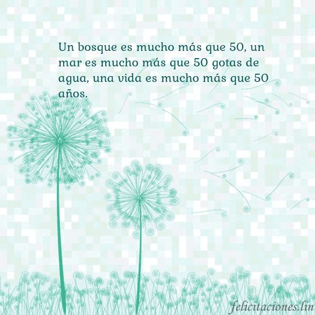 Tarjeta con dientes de león Un bosque es mucho más que 50, un mar es mucho más Tarjeta con dientes de león