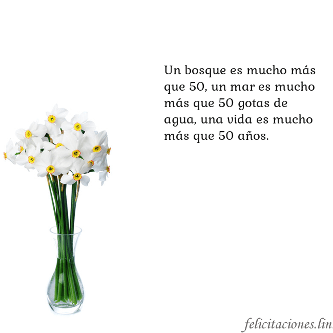 Tarjeta con narcisos Un bosque es mucho más que 50, un mar es mucho más Tarjeta con narcisos