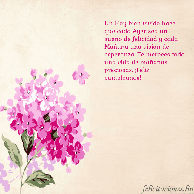 Tarjeta de cumpleaños con hortensias pintadas