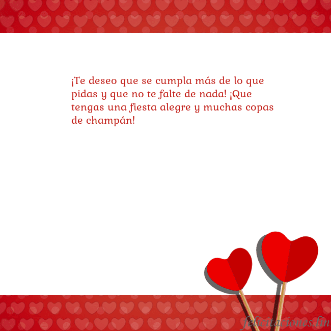 Tarjeta con corazones 2 ¡Te deseo que se cumpla más de lo que pidas y que Tarjeta con corazones 2