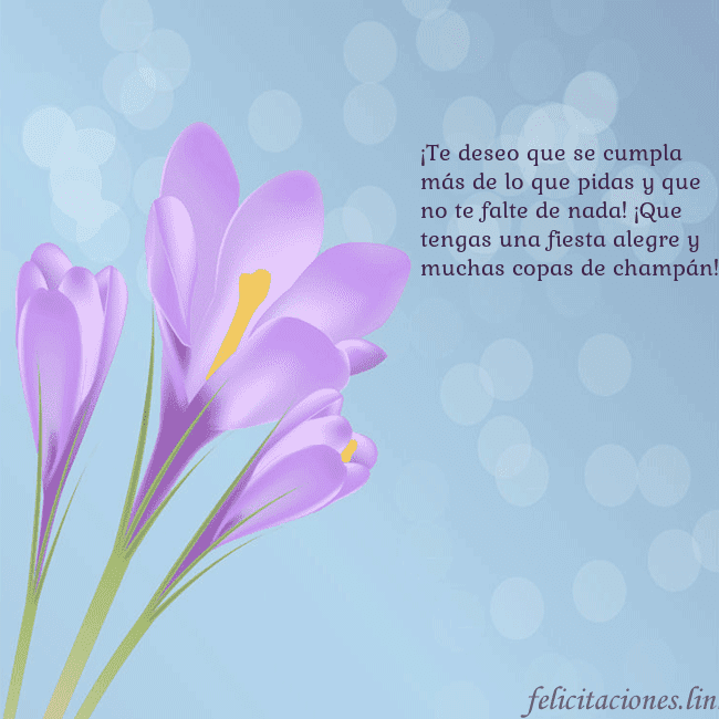 Tarjeta con crocus ¡Te deseo que se cumpla más de lo que pidas y que Tarjeta con crocus