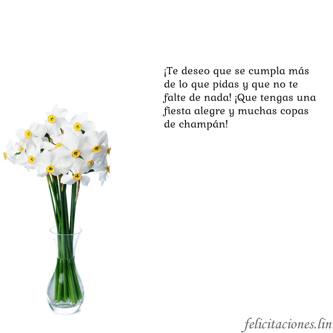 Tarjeta con narcisos ¡Te deseo que se cumpla más de lo que pidas y que Tarjeta con narcisos