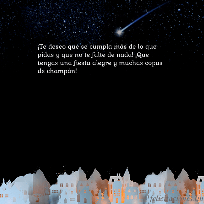 Tarjeta negra con un cometa ¡Te deseo que se cumpla más de lo que pidas y que Tarjeta negra con un cometa