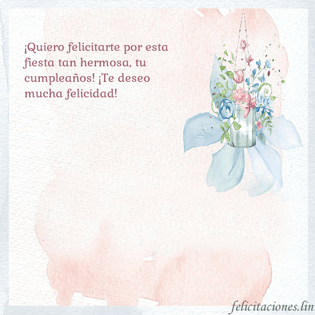 Tarjeta de cumpleaños con flores de acuarela