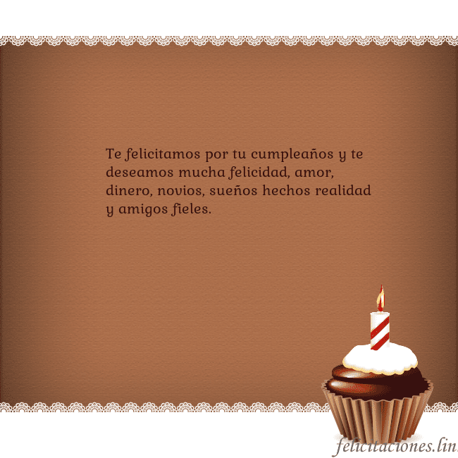 Tarjetas de cumpleaños con cupcake y vela Te felicitamos por tu cumpleaños y te deseamos muc Tarjetas de cumpleaños con cupcake y vela
