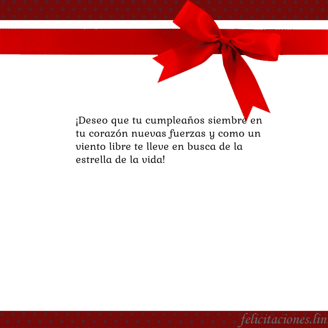 Tarjeta con cinta roja ¡Deseo que tu cumpleaños siembre en tu corazón nue Tarjeta con cinta roja