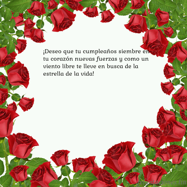 Tarjeta con con muchas rosas ¡Deseo que tu cumpleaños siembre en tu corazón nue Tarjeta con con muchas rosas