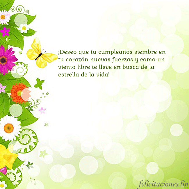 Tarjeta con flores y mariposas ¡Deseo que tu cumpleaños siembre en tu corazón nue Tarjeta con flores y mariposas