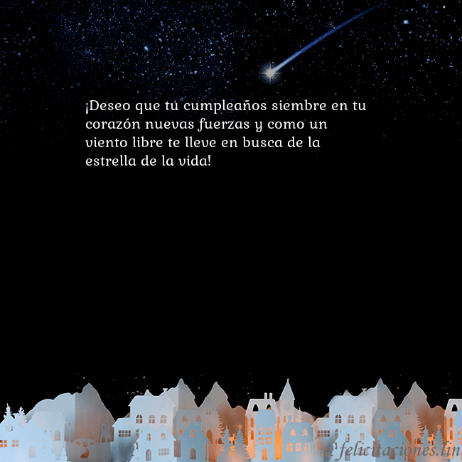 Tarjeta negra con un cometa ¡Deseo que tu cumpleaños siembre en tu corazón nue Tarjeta negra con un cometa