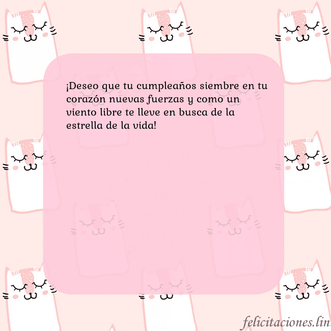 Tarjeta de cumpleaños rosa con gatos divertidos
