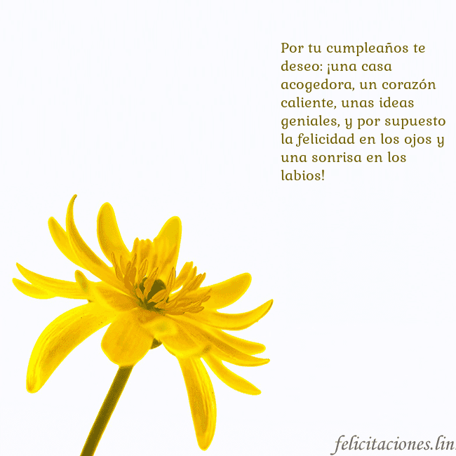 Tarjeta de cumpleaños con flor amarilla