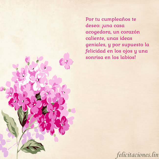 Tarjeta de cumpleaños con hortensias pintadas