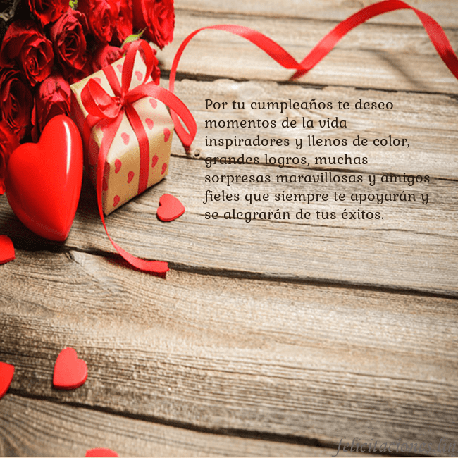 Tarjeta con con corazón rojo Por tu cumpleaños te deseo momentos de la vida ins Tarjeta con con corazón rojo