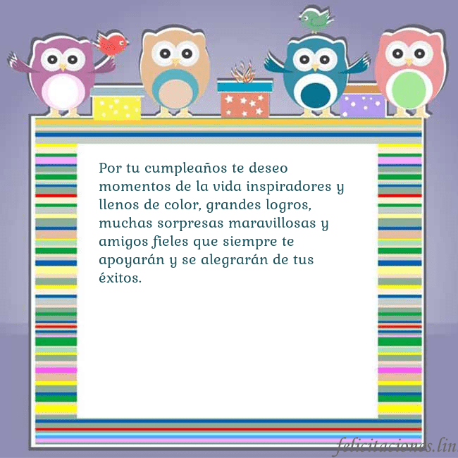 Tarjeta con búhos Por tu cumpleaños te deseo momentos de la vida ins Tarjeta con búhos