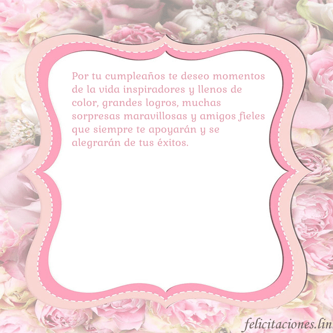 Tarjeta de cumpleaños - marco rosa Por tu cumpleaños te deseo momentos de la vida ins Tarjeta de cumpleaños - marco rosa