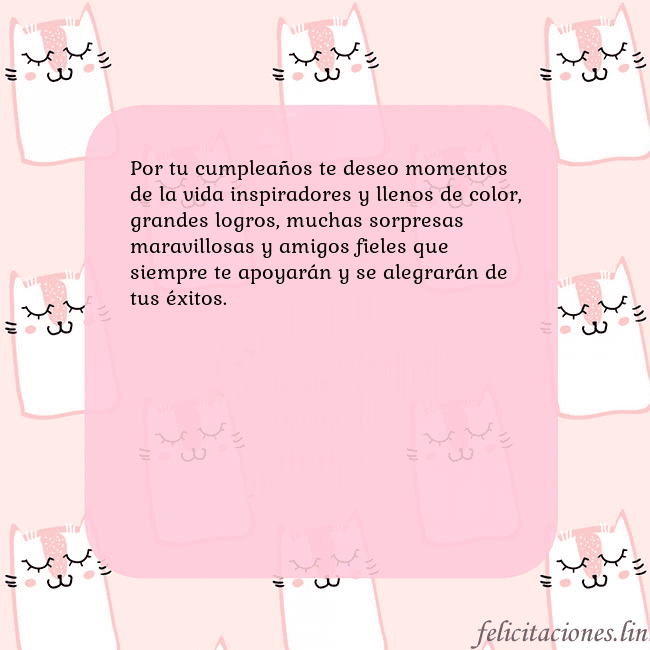 Tarjeta de cumpleaños rosa con gatos divertidos Por tu cumpleaños te deseo momentos de la vida ins Tarjeta de cumpleaños rosa con gatos divertidos