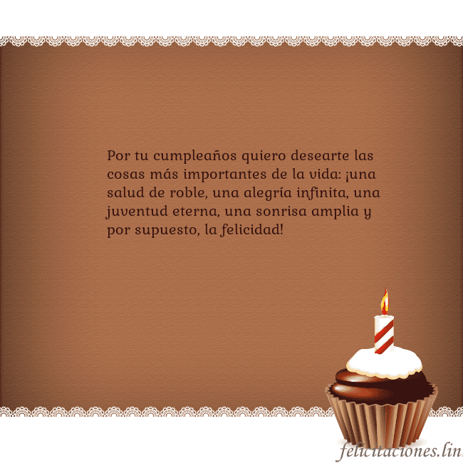 Tarjetas de cumpleaños con cupcake y vela Por tu cumpleaños quiero desearte las cosas más im Tarjetas de cumpleaños con cupcake y vela