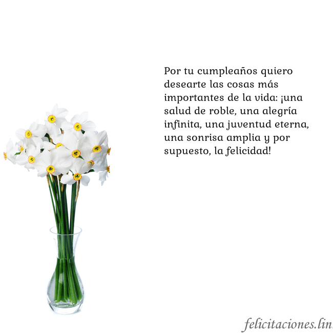 Tarjeta con narcisos Por tu cumpleaños quiero desearte las cosas más im Tarjeta con narcisos