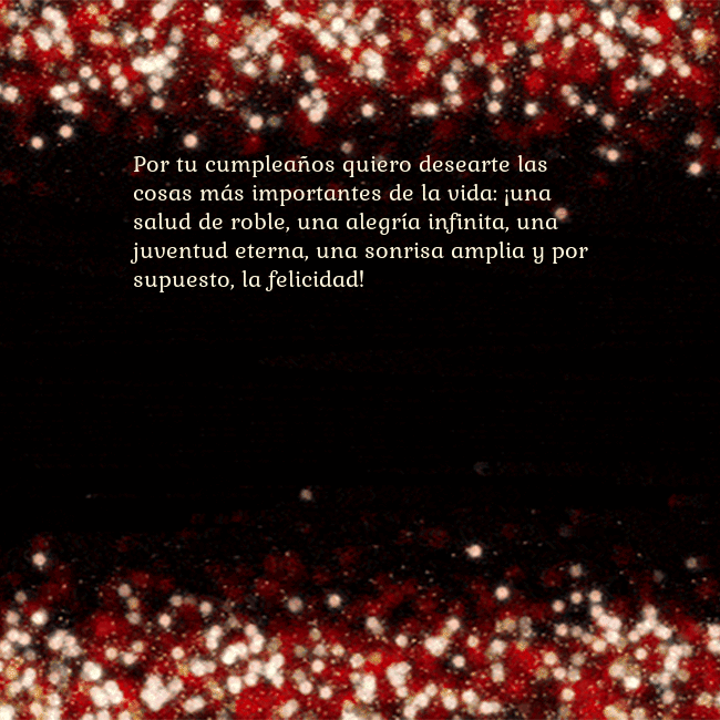 Postal animada intermitente negro-rojo Por tu cumpleaños quiero desearte las cosas más im Postal animada intermitente negro-rojo