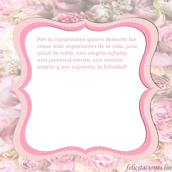 Tarjeta de cumpleaños - marco rosa