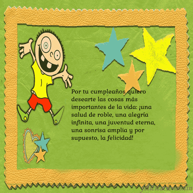 Tarjeta de cumpleaños con un chico divertido