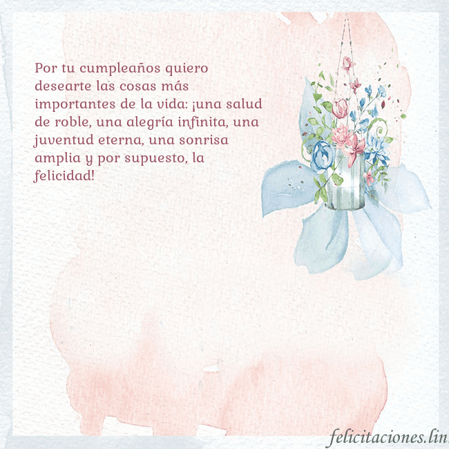 Tarjeta de cumpleaños con flores de acuarela