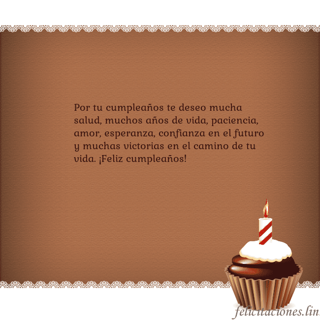 Tarjetas de cumpleaños con cupcake y vela Por tu cumpleaños te deseo mucha salud, muchos año Tarjetas de cumpleaños con cupcake y vela