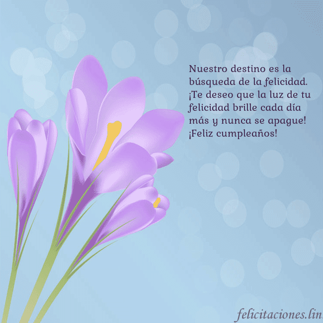 Tarjeta con crocus Nuestro destino es la búsqueda de la felicidad. ¡T Tarjeta con crocus