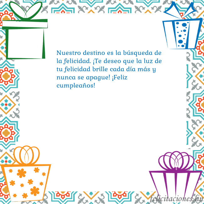 Tarjeta con regalos Nuestro destino es la búsqueda de la felicidad. ¡T Tarjeta con regalos