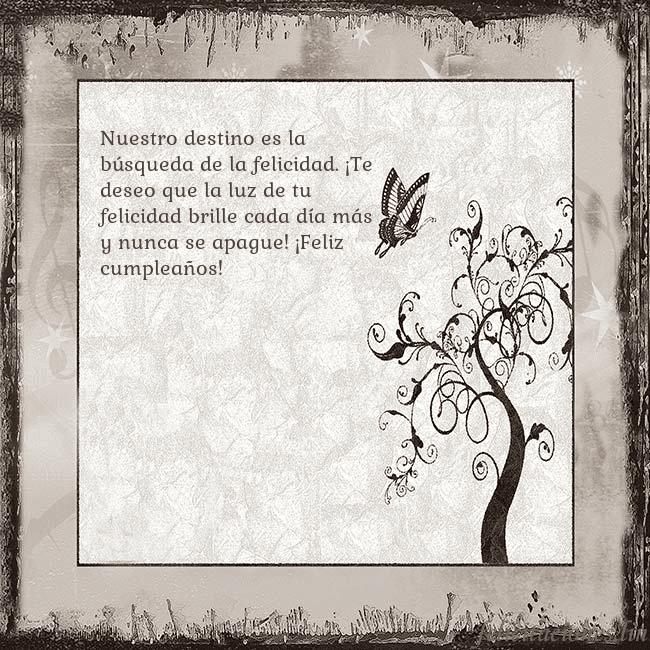 Tarjeta de cumpleaños nostálgica Nuestro destino es la búsqueda de la felicidad. ¡T Tarjeta de cumpleaños nostálgica