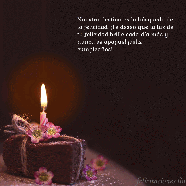 Postal animada: un pastel con una vela encendida