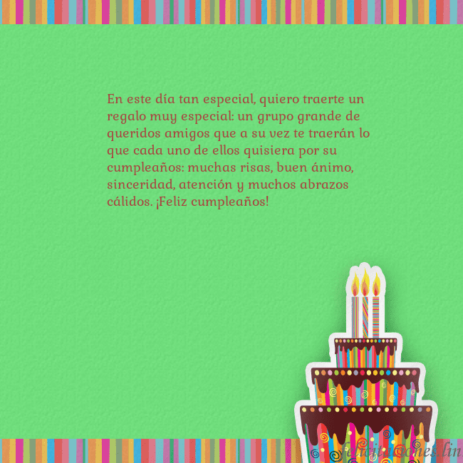 Tarjetas de cumpleaños verde con pastel y vela En este día tan especial, quiero traerte un regalo Tarjetas de cumpleaños verde con pastel y vela