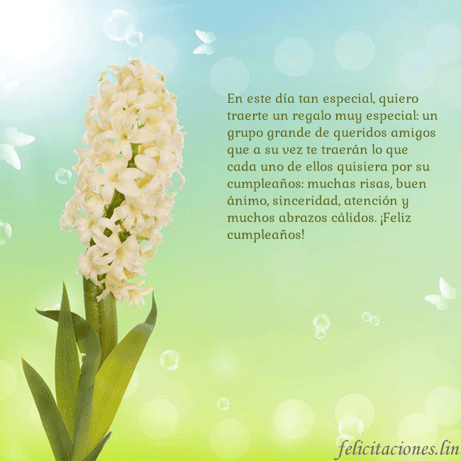Tarjeta con jacinto En este día tan especial, quiero traerte un regalo Tarjeta con jacinto