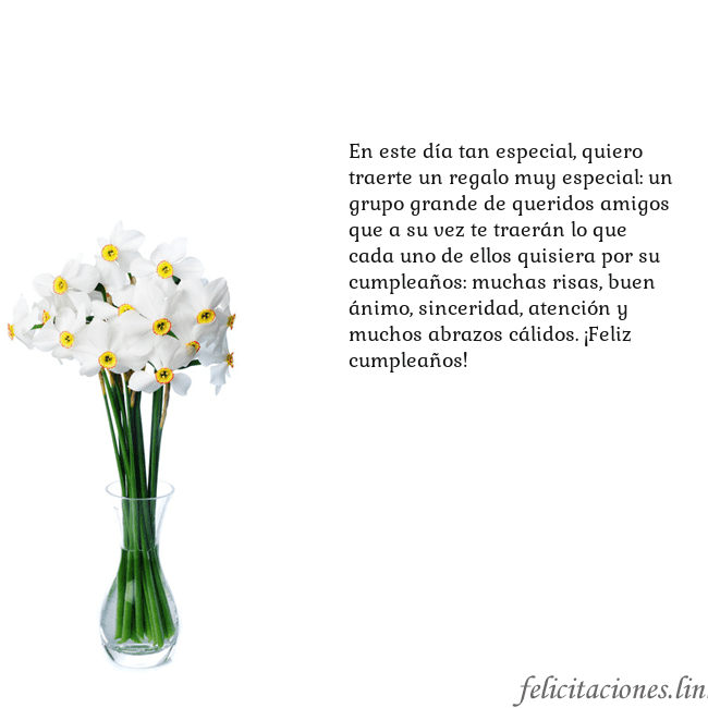 Tarjeta con narcisos En este día tan especial, quiero traerte un regalo Tarjeta con narcisos