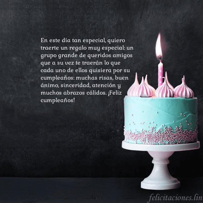 Tarjeta de cumpleaños con pastel y vela En este día tan especial, quiero traerte un regalo Tarjeta de cumpleaños con pastel y vela