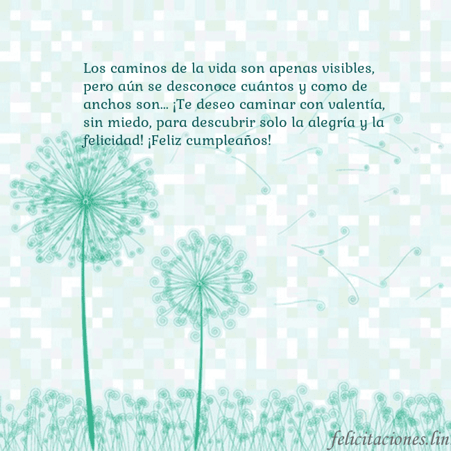 Tarjeta con dientes de león Los caminos de la vida son apenas visibles, pero a Tarjeta con dientes de león