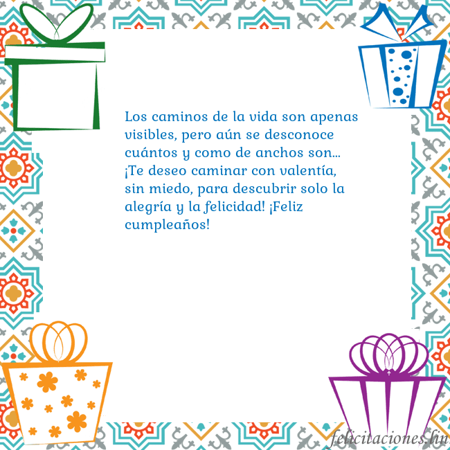 Tarjeta con regalos Los caminos de la vida son apenas visibles, pero a Tarjeta con regalos