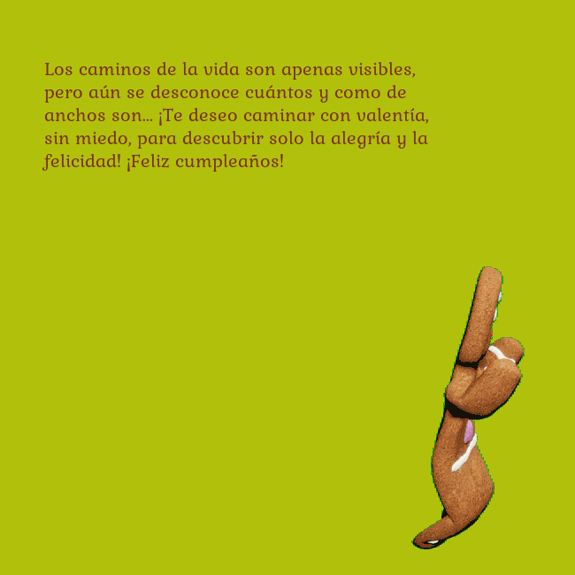 Postal electrónica animada con pan de jengibre bailando Los caminos de la vida son apenas visibles, pero a Postal electrónica animada con pan de jengibre bailando