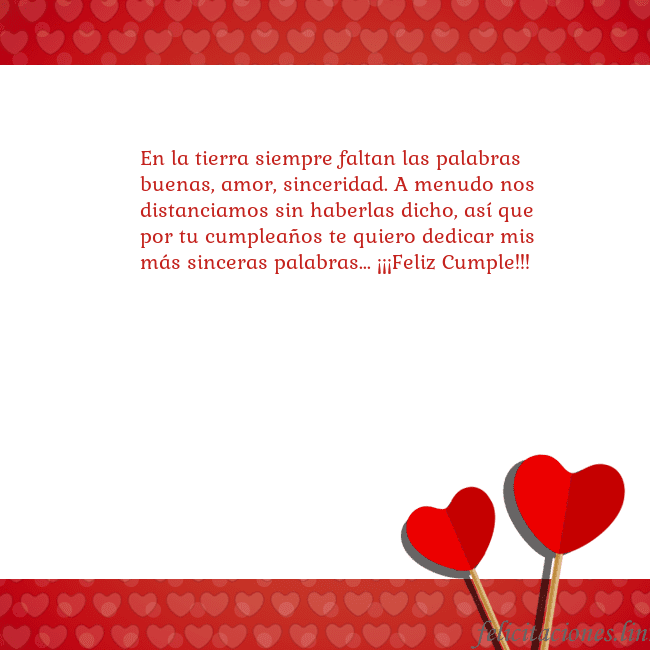 Tarjeta con corazones 2 En la tierra siempre faltan las palabras buenas, a Tarjeta con corazones 2