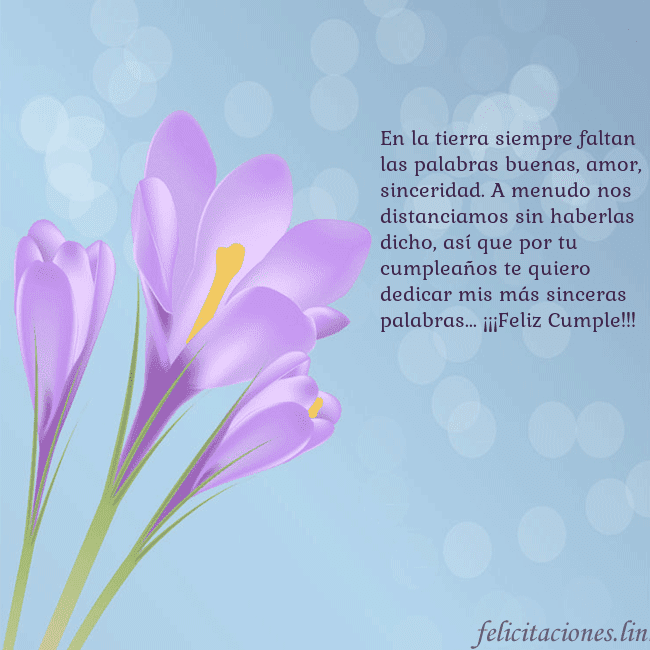 Tarjeta con crocus En la tierra siempre faltan las palabras buenas, a Tarjeta con crocus