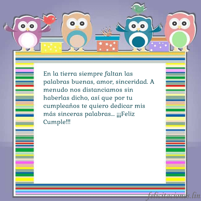 Tarjeta con búhos En la tierra siempre faltan las palabras buenas, a Tarjeta con búhos