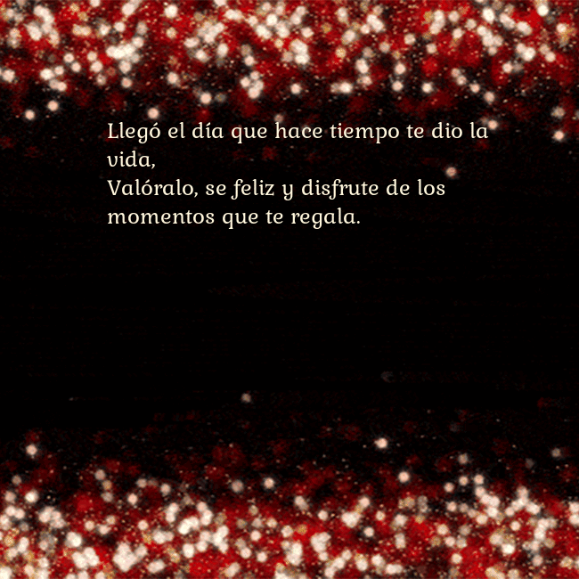 Postal animada intermitente negro-rojo Llegó el día que hace tiempo te dio la vida,
Való Postal animada intermitente negro-rojo
