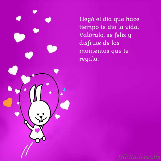 Tarjeta de cumpleaños con un gracioso conejito